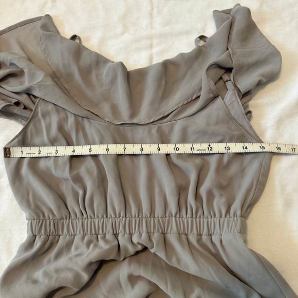 Show Me Your Mumu Small Caitlin Ruffle Maxi Dress in Gray ~ Bridesmaid Formal - Picture 4 of 9